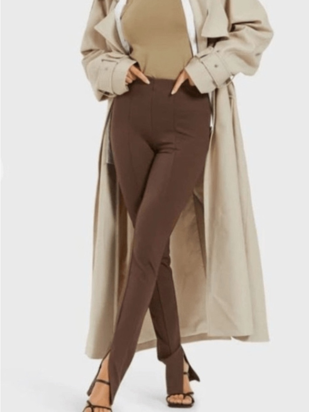 Anine Bing Max chocolate brown skinny high-rise pants 2 NWT